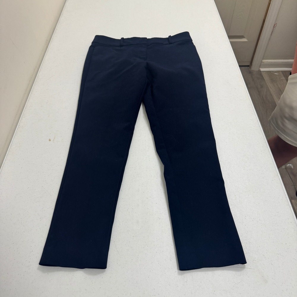 Loft Skinny Ankle Pants Womens 4 Navy Blue Stretch Work Office Trousers 5777